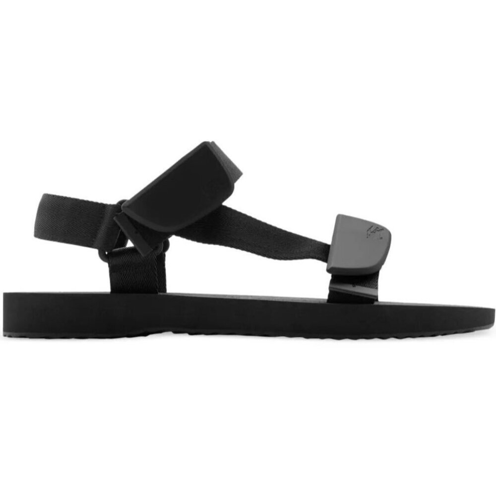 Burberry Trek Logo-Debossed Strappy Sandals – Black – Size EU 43 / US 10 – NIB